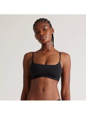 QUINCE Pack Of 2 Organic Cotton Scoop Bralettes Black 7871